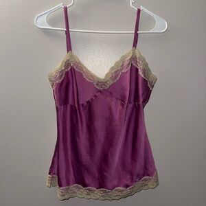 Express Purple and Cream Lace Camisole